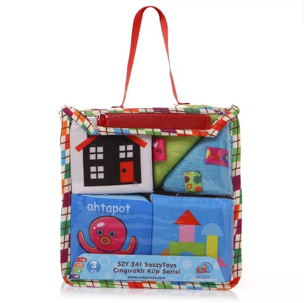 Sozzy Toys Eğitici Çıngıraklı Renkli Küpler SZY241