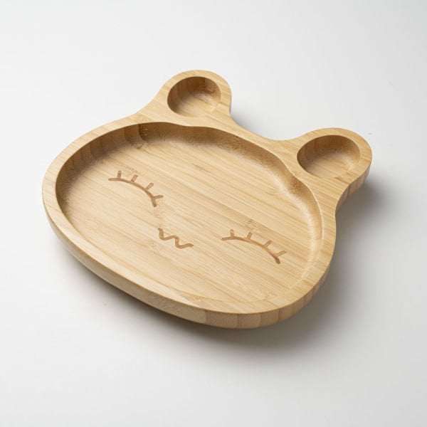 Sevimli Kurbağa Bölmeli Bambu Tabak