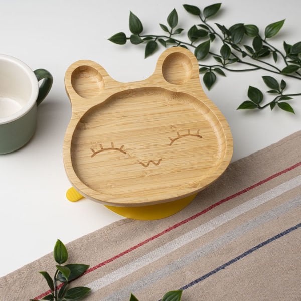 Cute Frog Divided Bamboo Plate
