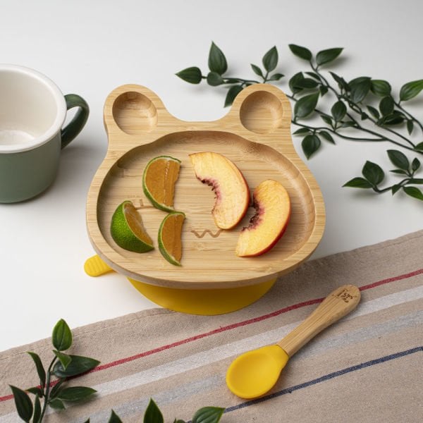 Sevimli Kurbağa Bölmeli Bambu Tabak