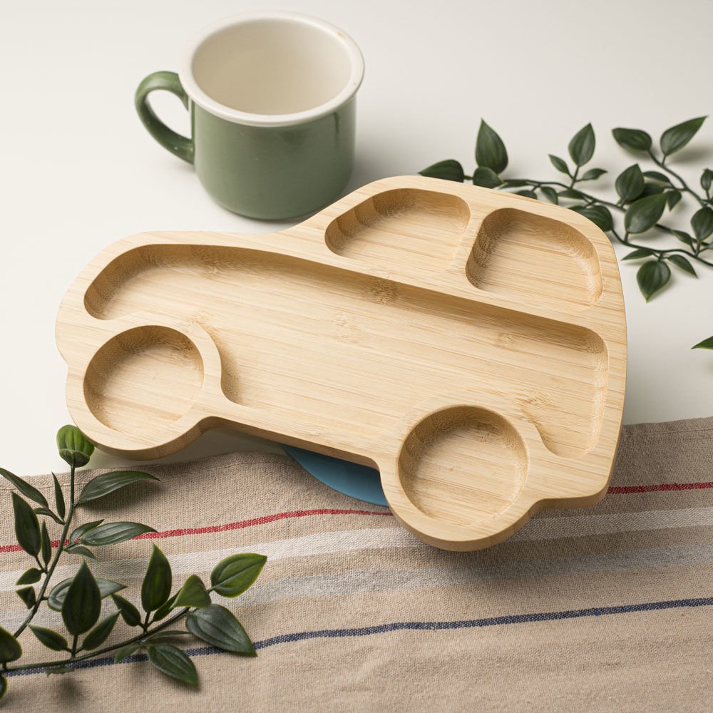 Araba Bambu Bölmeli Tabak