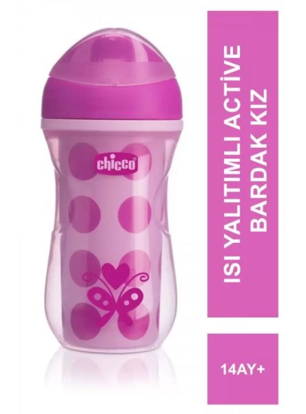Chicco Isı Yalıtımlı Active Bardak 14 Ay+ 266 ml - Pink