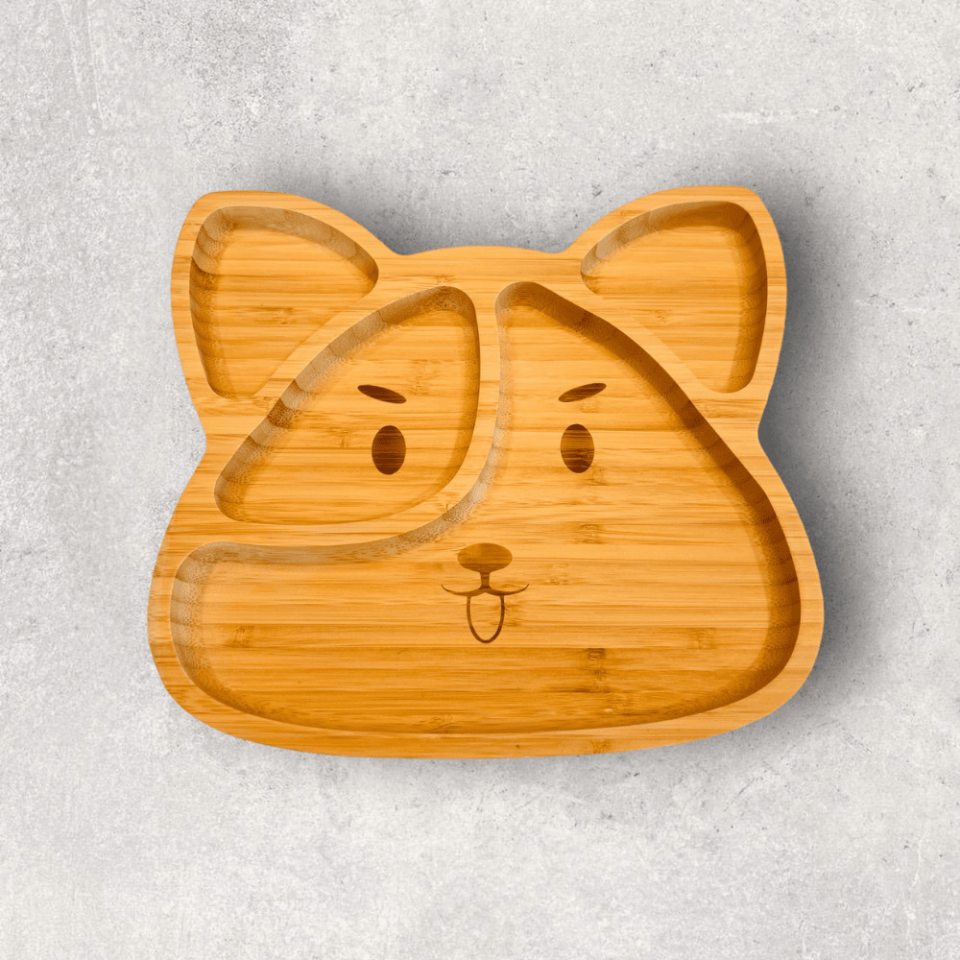 Tilki Surat Bölmeli Bambu Tabak