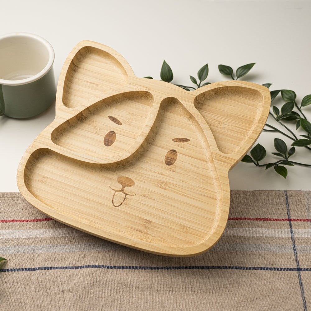 Tilki Surat Bölmeli Bambu Tabak