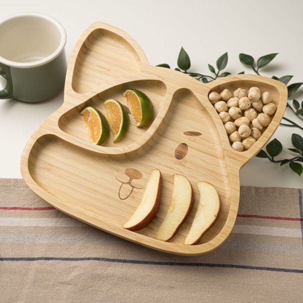 Tilki Surat Bölmeli Bambu Tabak