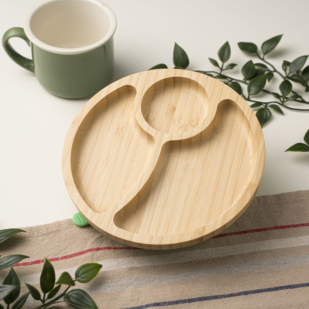 Üç Bölmeli Bambu Tabak