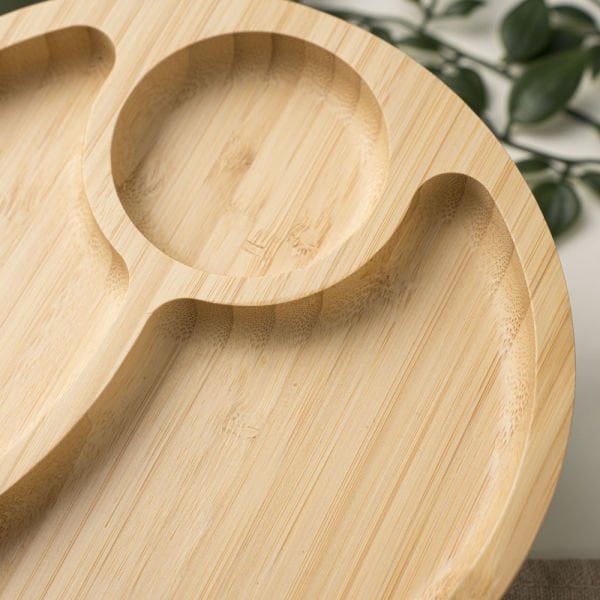 Üç Bölmeli Bambu Tabak