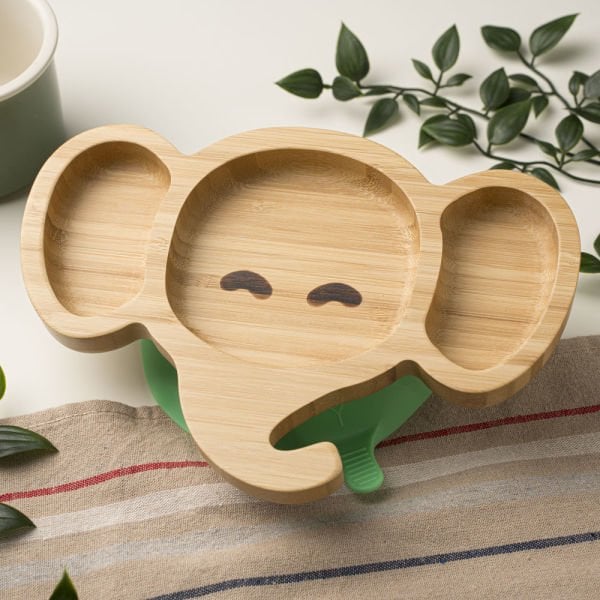 Elephant Face Bamboo Divided Plate