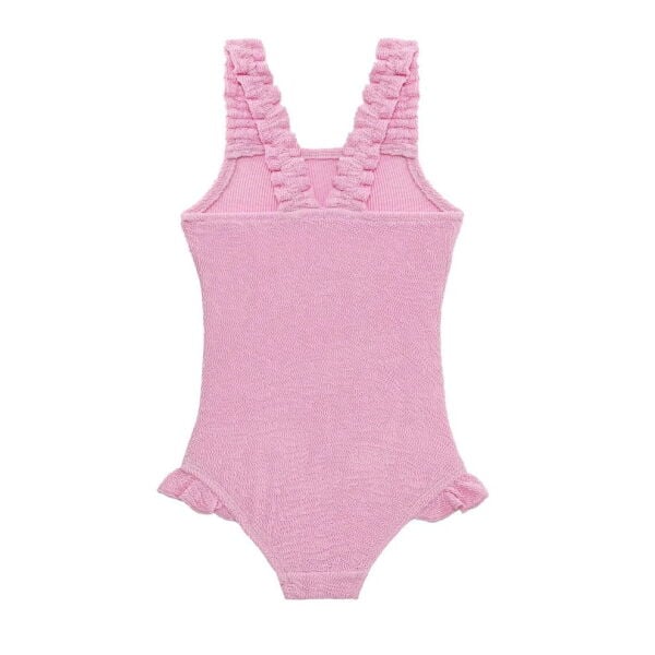 Sand Mother Pink Frosting Sand Wave Smocked Swimsuit