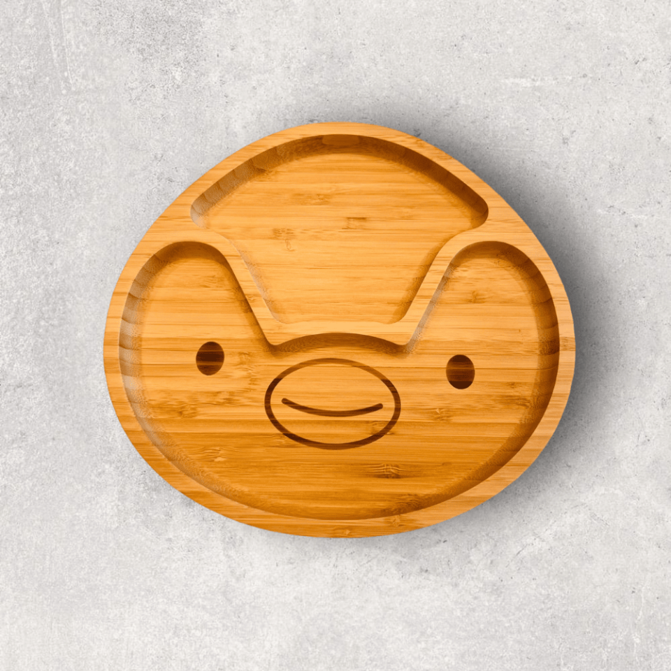 Chick Face Bamboo Divided Plate