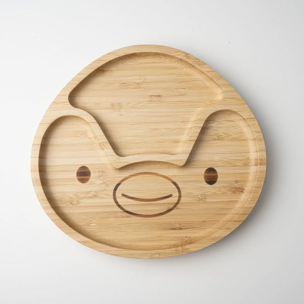 Chick Face Bamboo Divided Plate