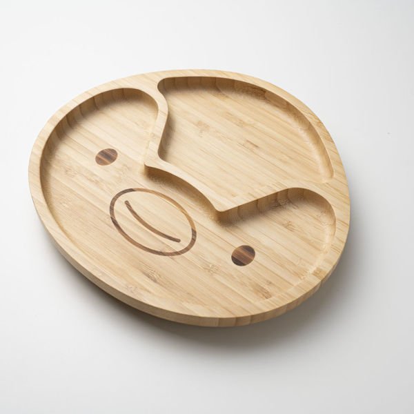 Chick Face Bamboo Divided Plate