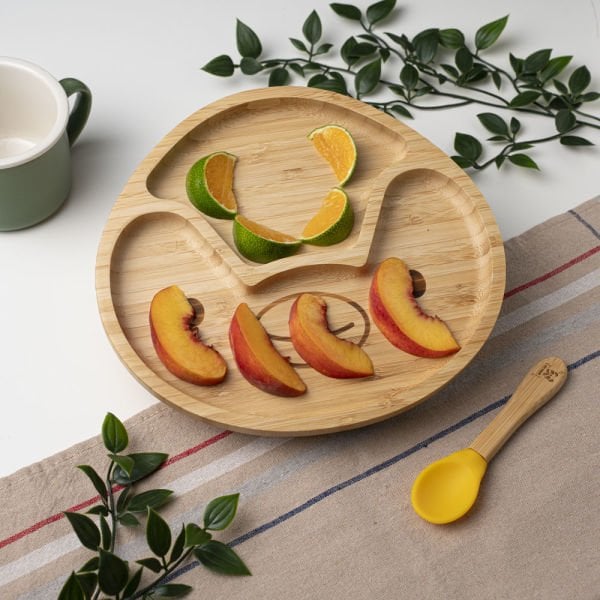 Chick Face Bamboo Divided Plate