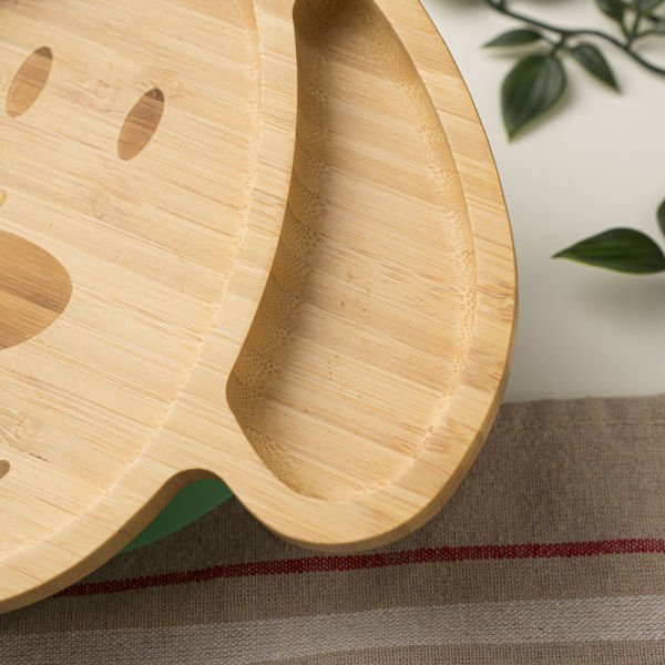 Uzun Kulaklı Köpek Bambu Bölmeli Tabak Yeşil