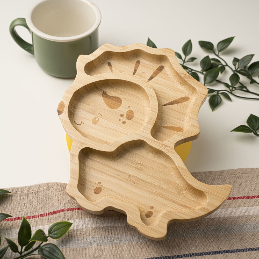 Dinosaur Bamboo Divided Plate