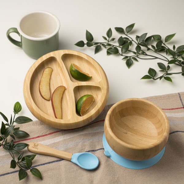 Yuvarlak Bölmeli Bambu Tabak Seti