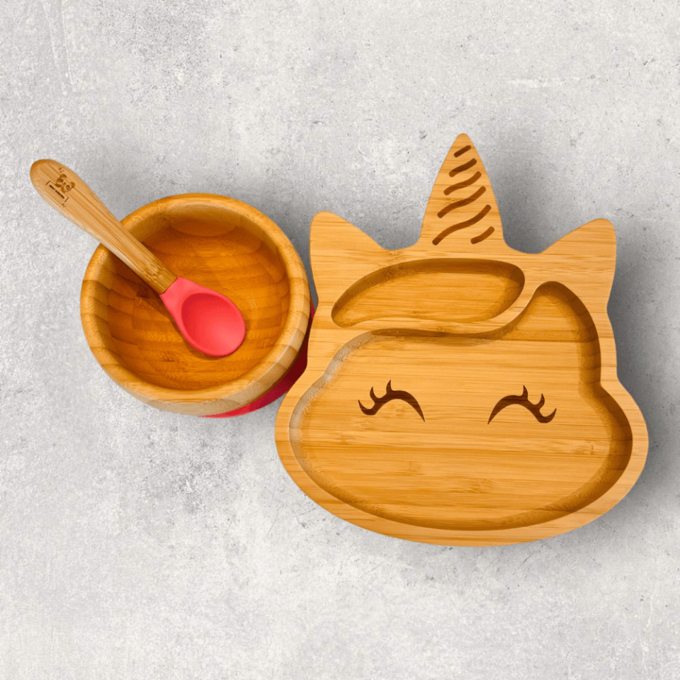 Unicorn Bamboo Plate Set