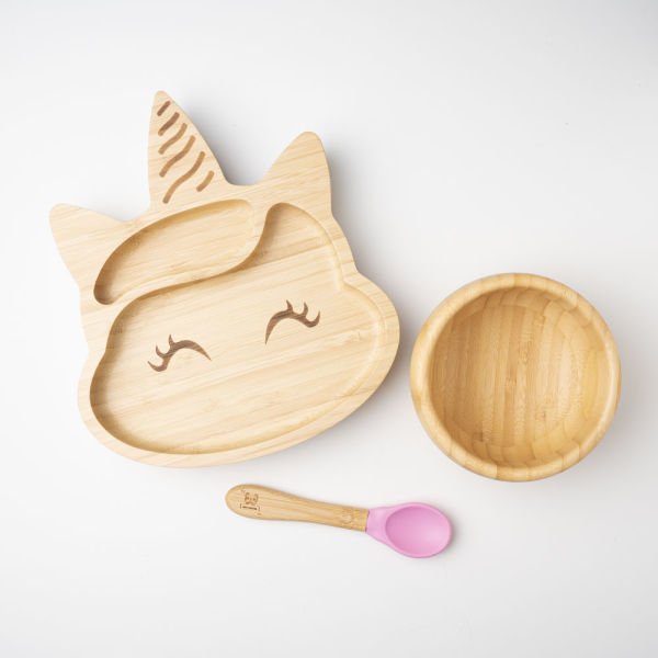 Unicorn Bamboo Plate Set