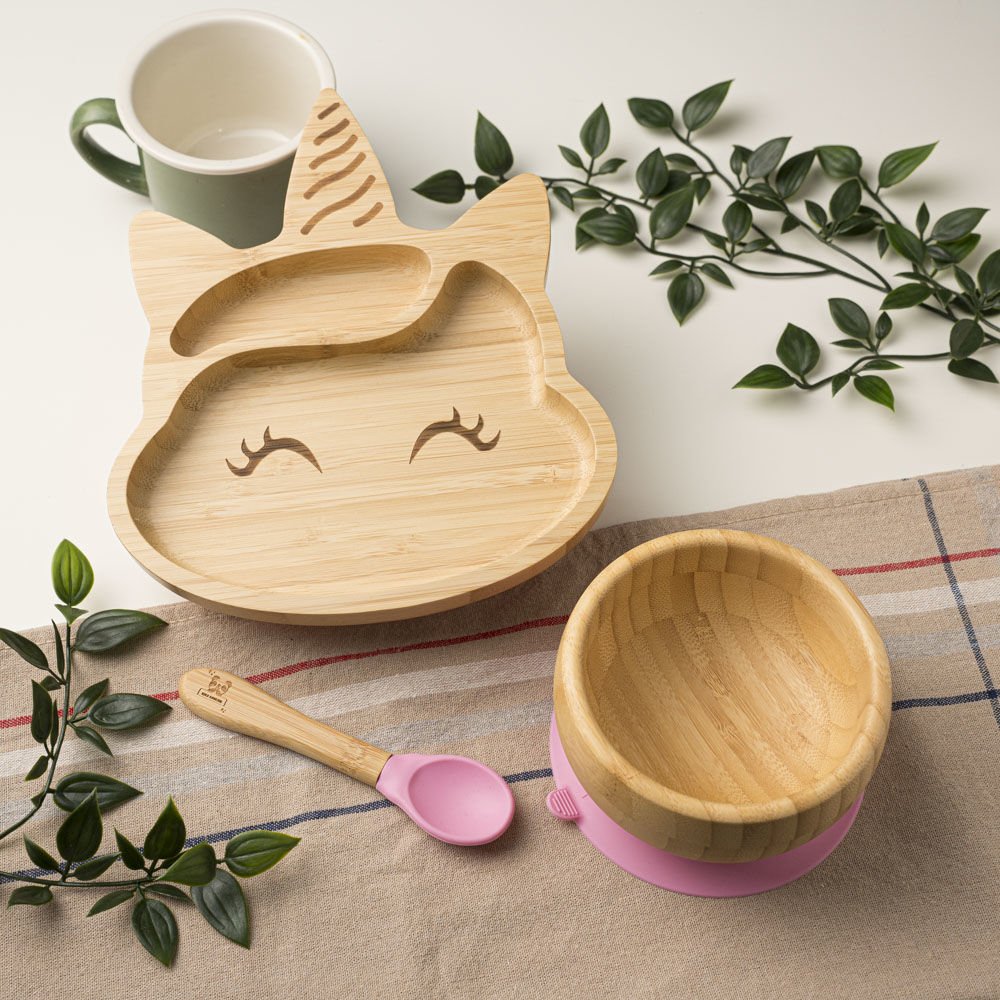 Unicorn Bamboo Plate Set