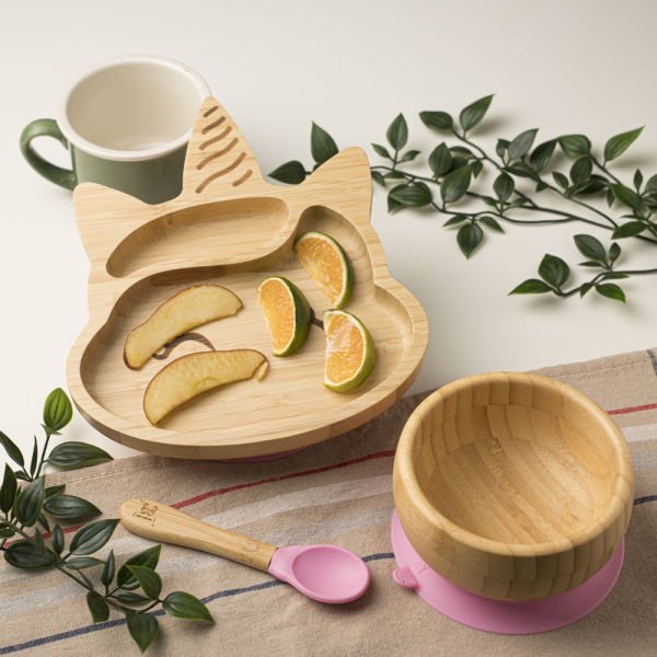 Unicorn Bamboo Plate Set