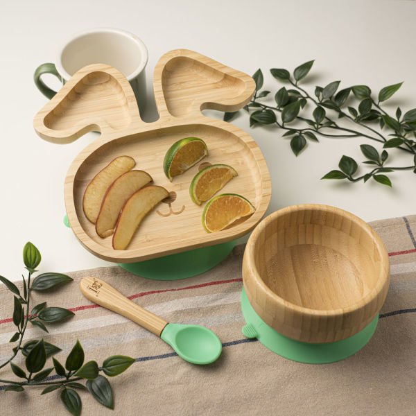 Rabbit Bamboo Plate Set