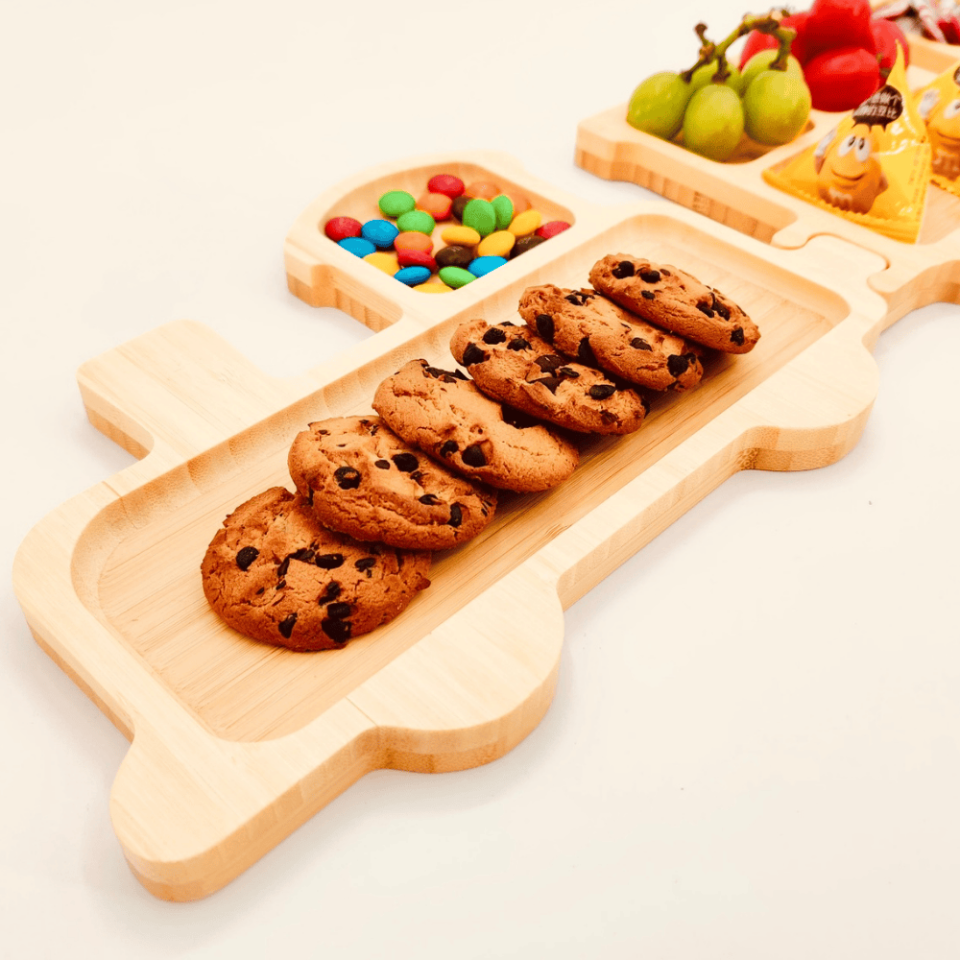 Locomotive Puzzle Bamboo Plate