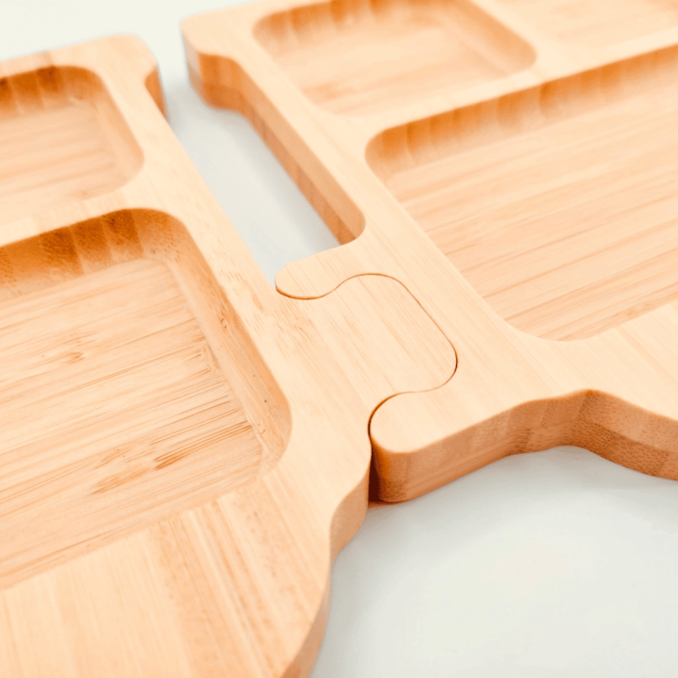 Locomotive Puzzle Bamboo Plate