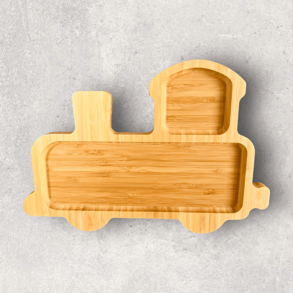 Locomotive Puzzle Bamboo Plate