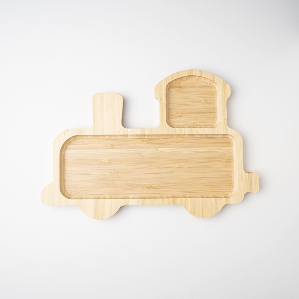 Locomotive Puzzle Bamboo Plate