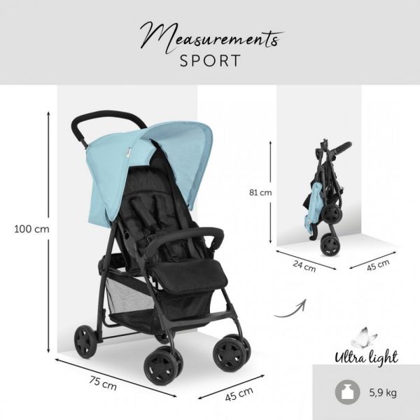 Hauck Ultra Hafif Tam Yatarlı Sport Bebek Arabası - Blue