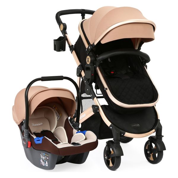 Yoyko Ultimate Travel Sistem Bebek Arabası 3 in 1 Coffee Rose