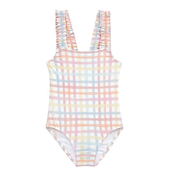 Sand Mother Rainbow Gingham Smocked Swimsuit