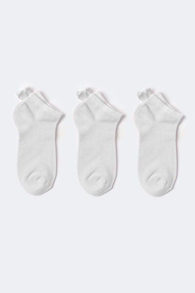 Katia&Bony 3 lü Paket Soft Bambu Kız Çocuk Step Çorap Beyaz