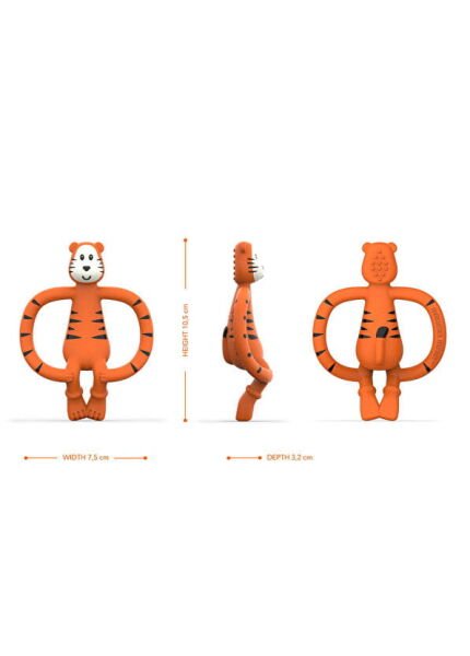 Matchstick Monkey Teddy Tiger Turuncu Silikon Diş Kaşıyıcı