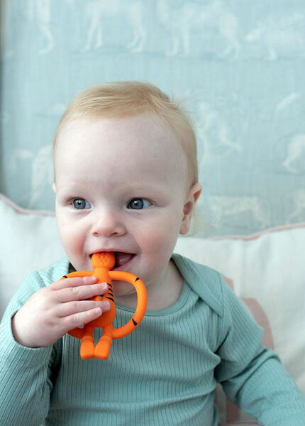 Matchstick Monkey Teddy Tiger Turuncu Silikon Diş Kaşıyıcı