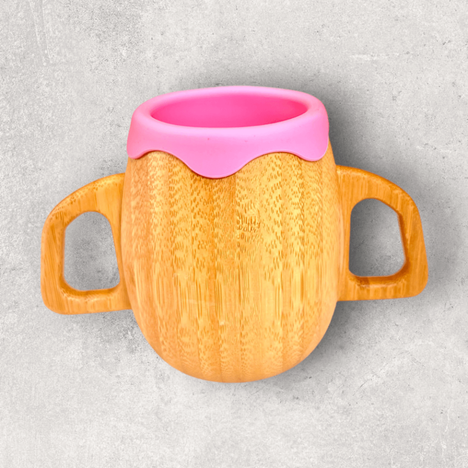 Kulplu Silikonlu Bambu Bardak