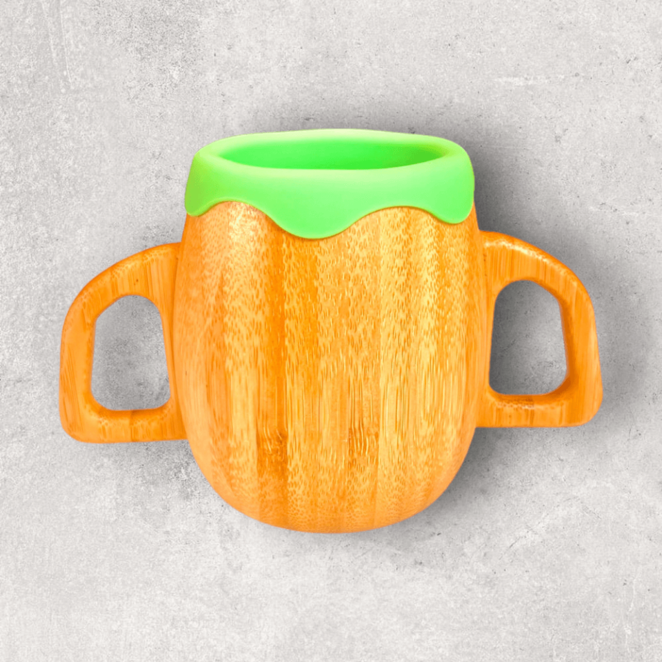 Kulplu Silikonlu Bambu Bardak