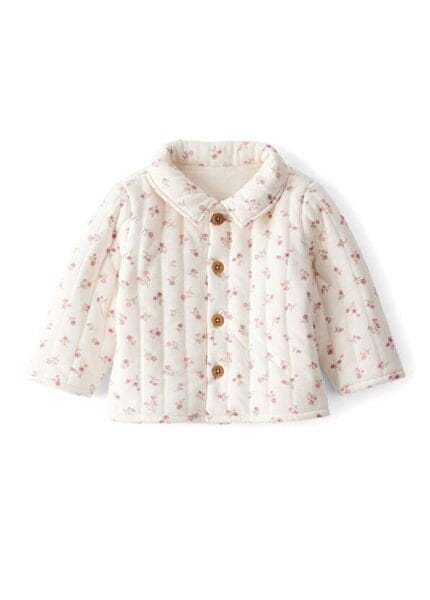 CARTER'S Ekru Çiçek Desenli Kız Bebek Kapitone Hırka