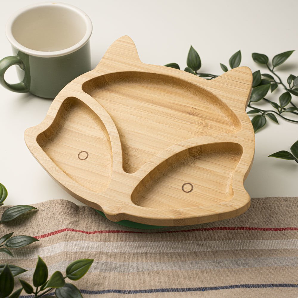 Tilki Surat Bölmeli Bambu Tabak