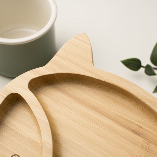 Tilki Surat Bölmeli Bambu Tabak