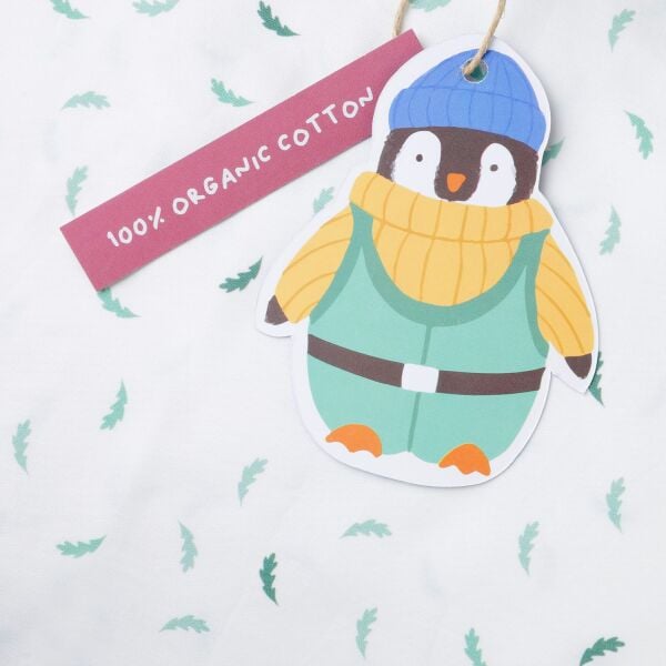 Jera Mini Çocuk Yorgan Kılıfı ve Yastık Kılıfı Penguin The Adventurer&Moss