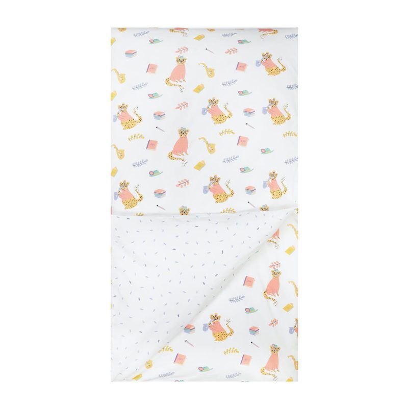 Jera Mini Çocuk Yorgan Kılıfı ve Yastık Kılıfı Leopard The Writer & Rain Drops