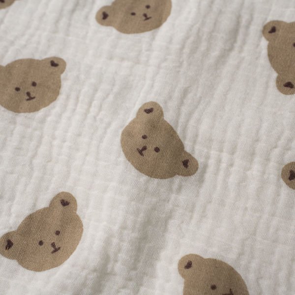 Pamuklu Müslin Kumaş Alt Değiştirme Matı Ayıcıklı