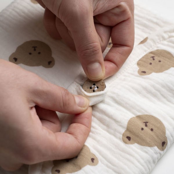 Pamuklu Müslin Kumaş Alt Değiştirme Matı Ayıcıklı