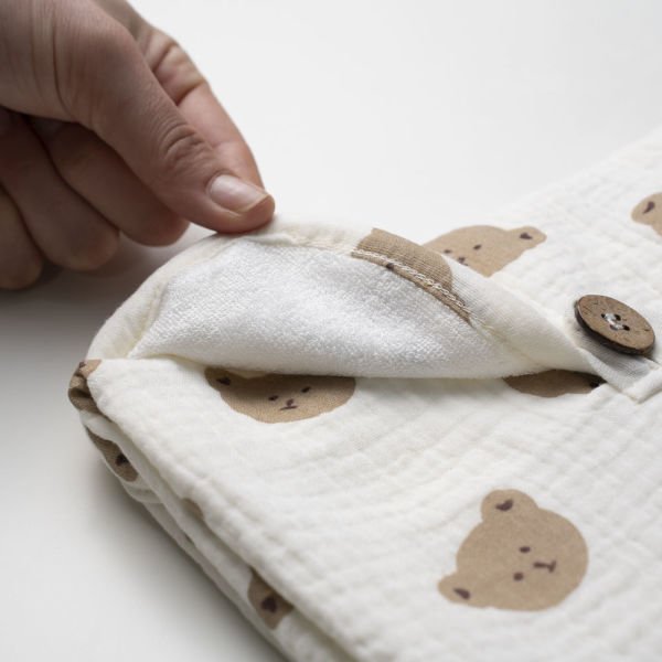 Pamuklu Müslin Kumaş Alt Değiştirme Matı Ayıcıklı