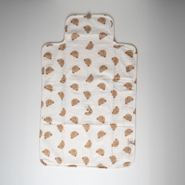 Pamuklu Müslin Kumaş Alt Değiştirme Matı Ayıcıklı