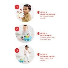 SKIP HOP Dinozor 3'ü 1 arada Bebek Müzikli Çekmeli Oyuncak