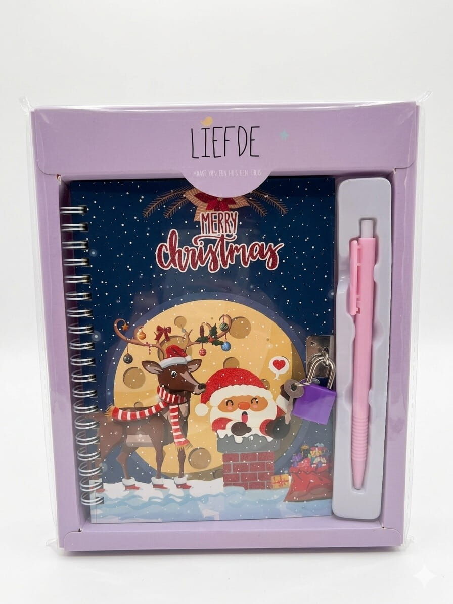 Taros Kırmızı Noelli Defter ve Kalem Seti