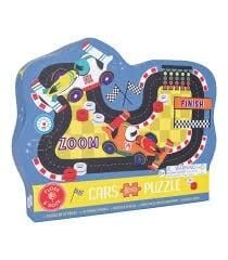 FLOSS&ROCK 80 Parça Puzzle Pist Şekilli Yap Boz Cars