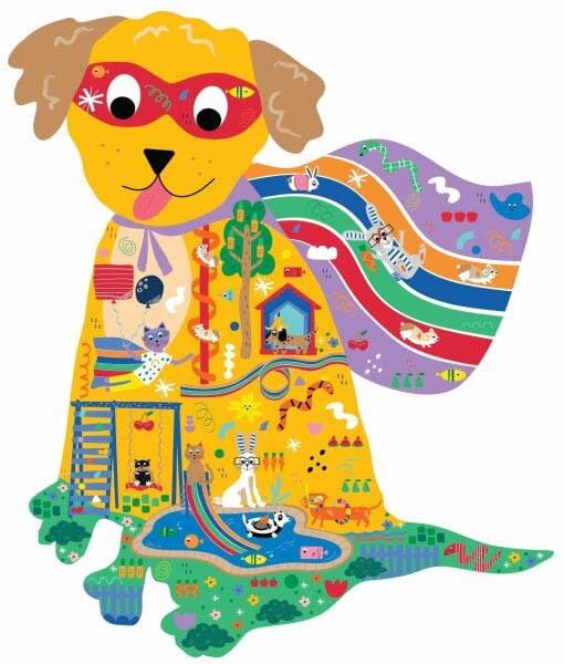 FLOSS & ROCK 40 Parça “Kahraman Köpek” Şekilli Yap-Boz / Pets